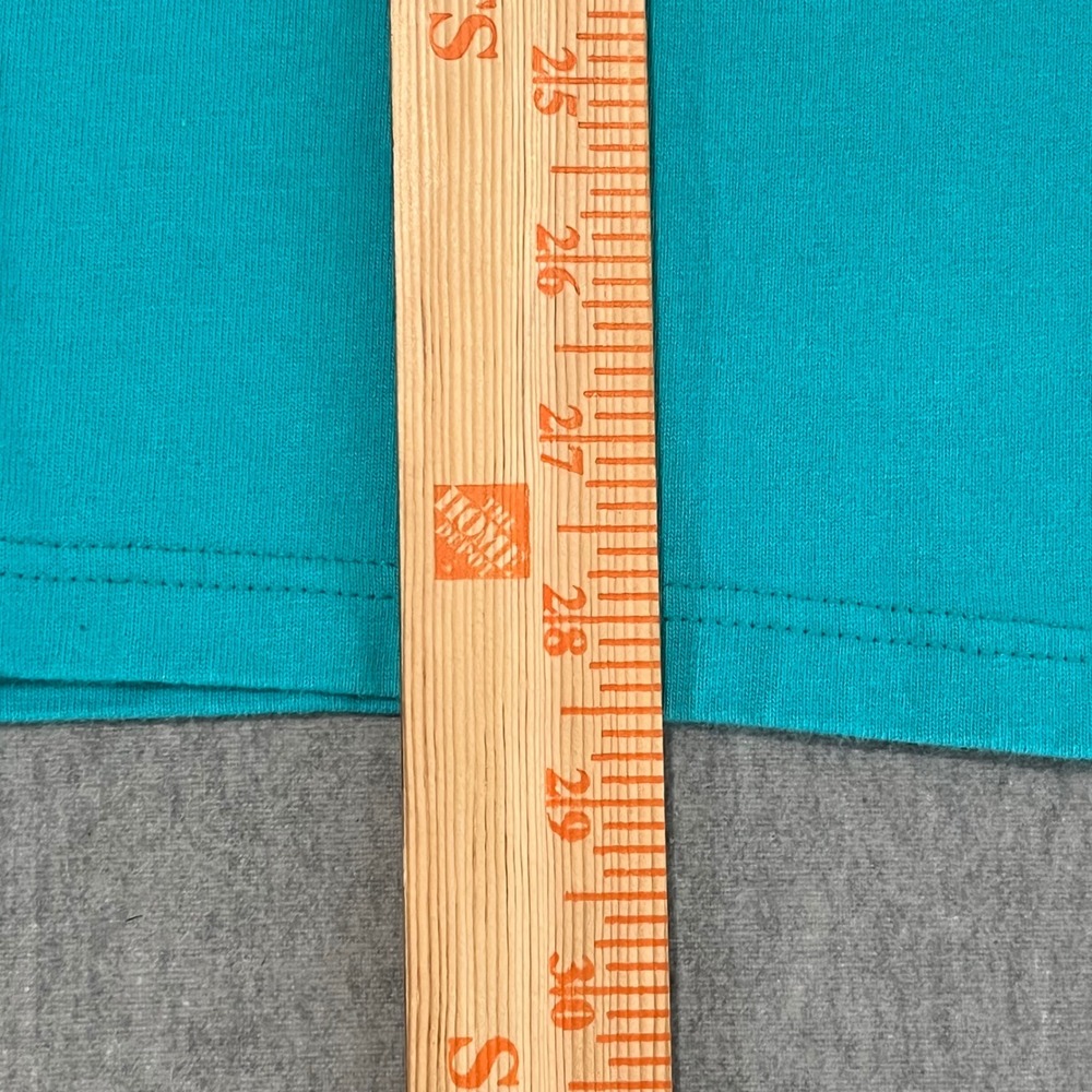 Pluma Mens Vintage Heavyweight Cotton T-Shirt Teal Made in‎ USA Size M Solid - Picture 5 of 7